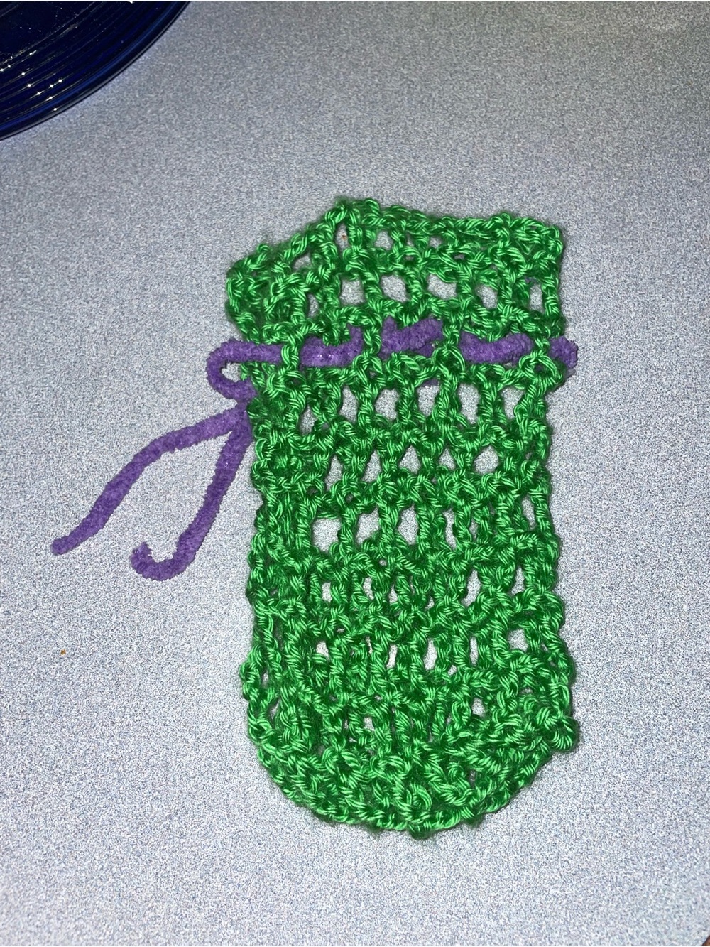 Small Drawstring Crochet Bag - Picture 4 of 4